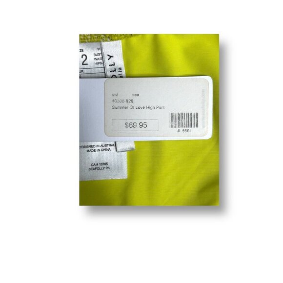Seafolly US 8 Summer of Love High Cut Bikini Bottom Yellow Floral NWT Swim Pant - Picture 10 of 11